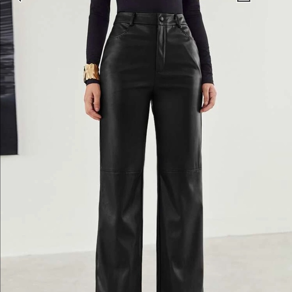 PU Leather Pants (straight leg) - Picture 1 of 4